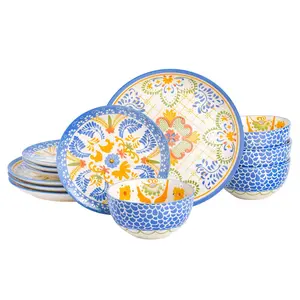 Laurie Gates Tierra 12-Piece Round Stoneware Dinnerware Set