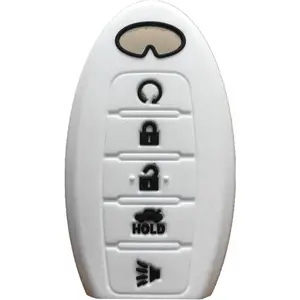 Silicone Keyless Entry Remote Control Key Fob Cover Case protector Replacement Fit For Infiniti g35 qx56 fx35 q50 g37 m35 qx60 i35 qx80 q60 qx30 for 5 buttons(white)S 180144014