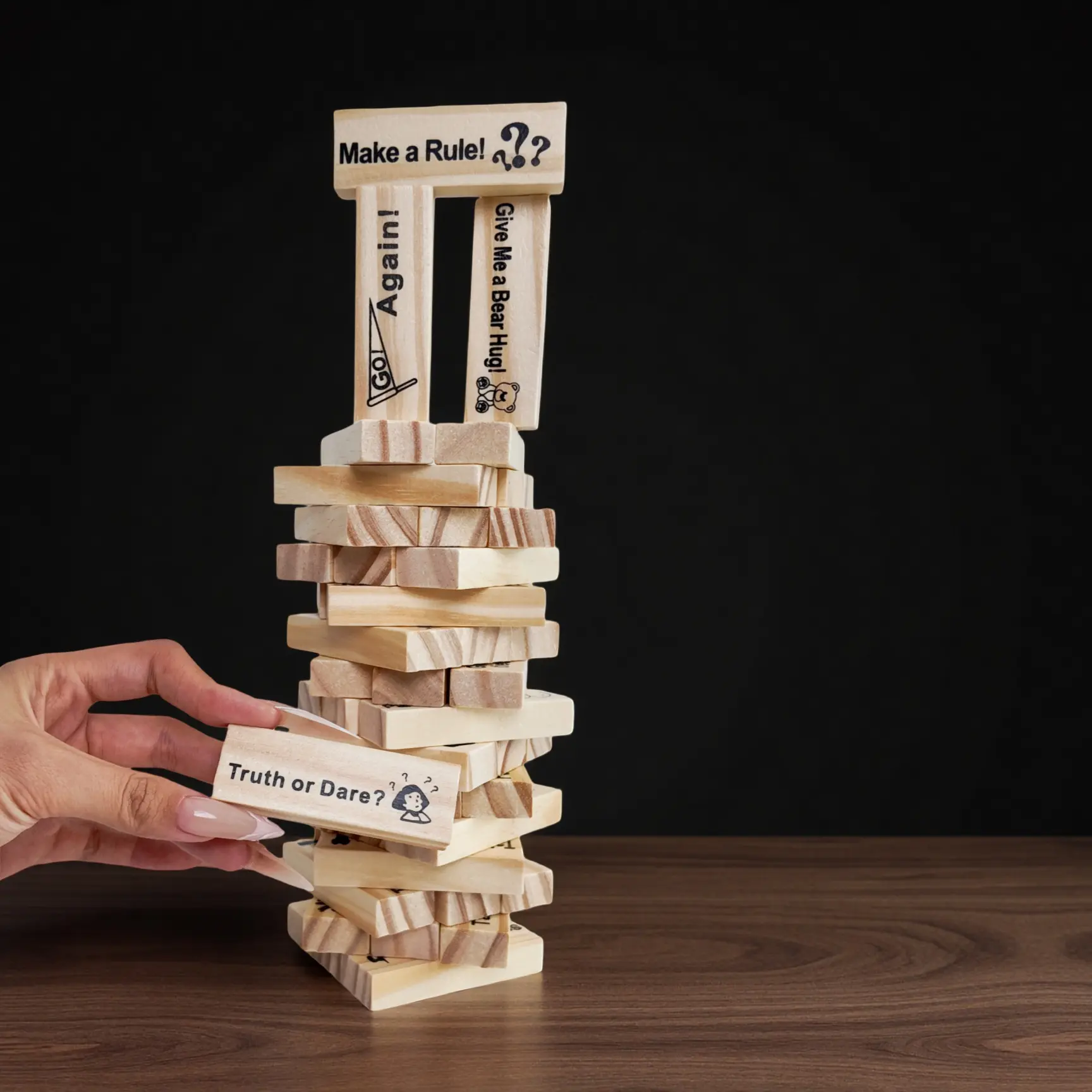 Stacking Tower Game – Party Icebreaker Challenge, Fun Gift for Friends, Adults, Birthday Party Supplies