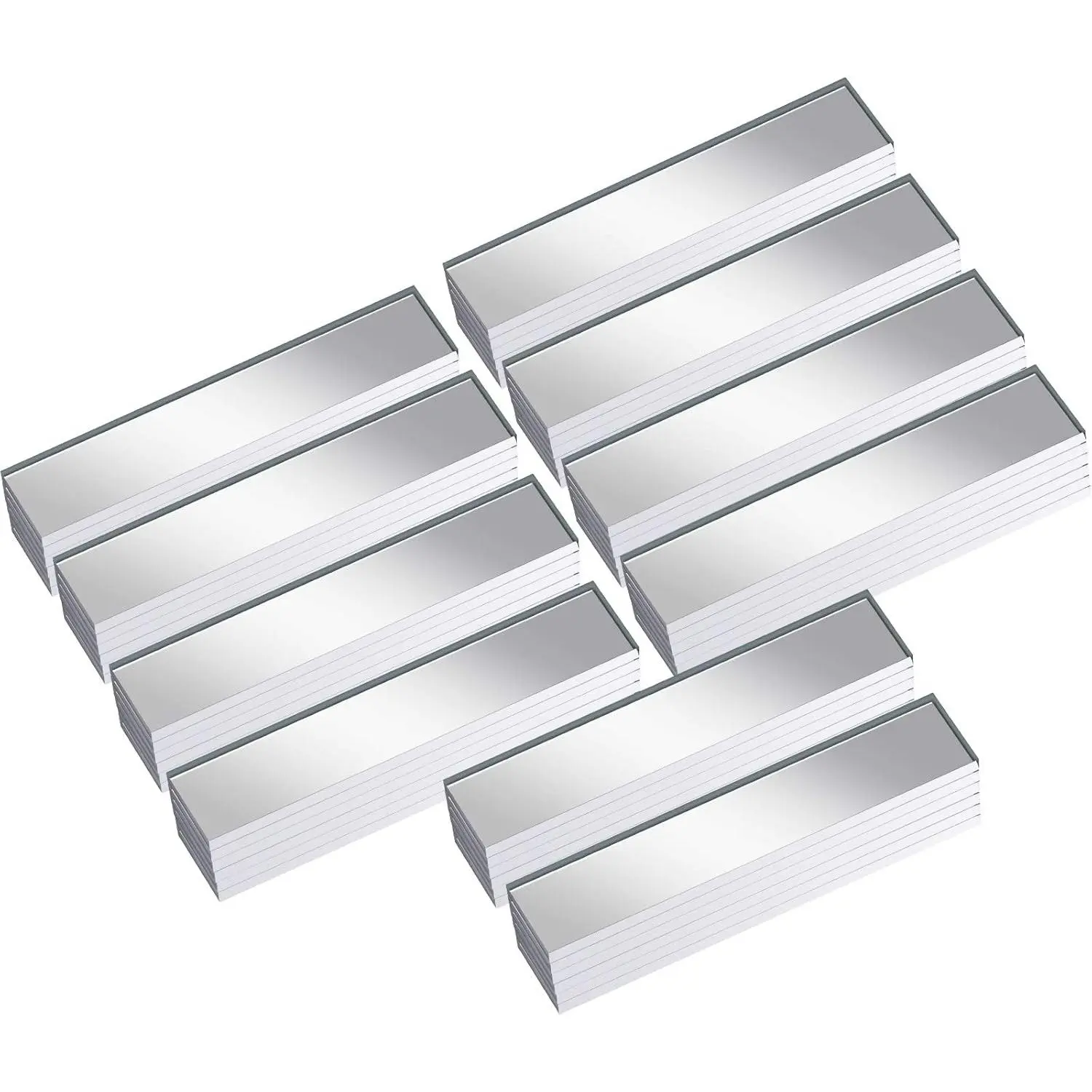 60 count Mirrors Mosaic Tile 3/8 x 2 Inch Rectangular Small Mosaic Mirrors Decorative DIY Craft Glass for Household Wall Ceiling Decorations