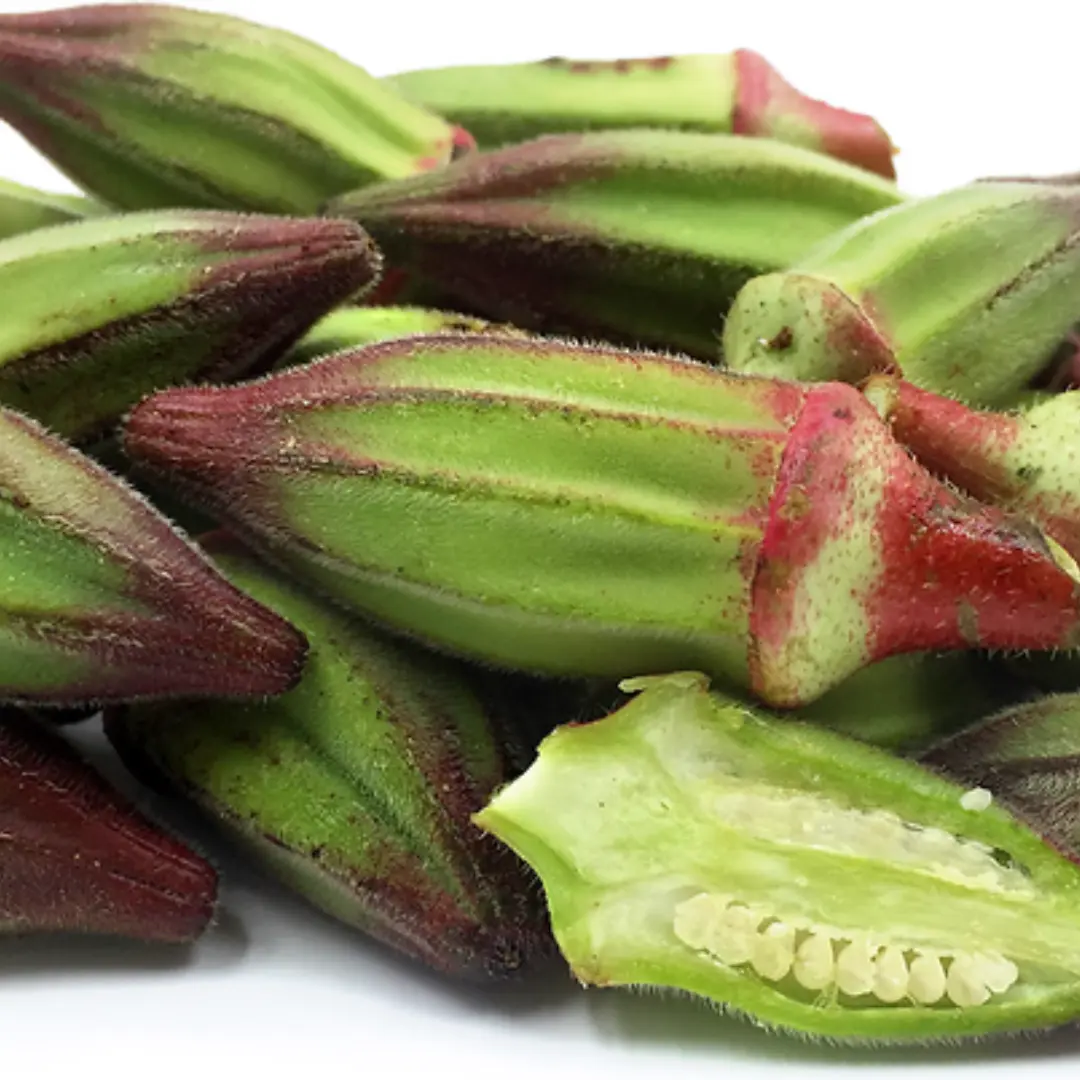 Hill Country Red Okra Seeds Heirloom (Abelmoschus esculentus) – 20+ seeds, Southern Favorite with Rich Flavor