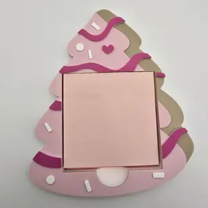 Pink Christmas Tree Cake 3D Printed Sticky Note Holder Desk Accessory Office Decor, Back to School, Teacher Gift Design Lightweight Durable Handmade PLA Material