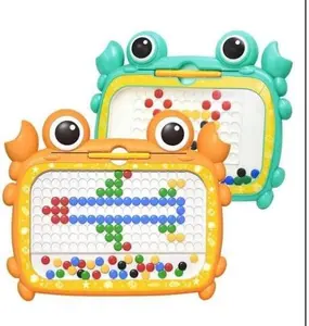 Magnetic Dots Board, Magnetic Drawing Board for Toddlers, Magnetic Drawing Board for Kids, Magnetic Dot Art with Magnetic Pen,Magnetic Tablet Toy for Airplane & Car Ride Activities for Kids (Cyan)