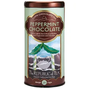 The Republic of Tea Peppermint Cuppa Chocolate Tea, 36 Tea Bags, Rooibos Tea Dessert Blend