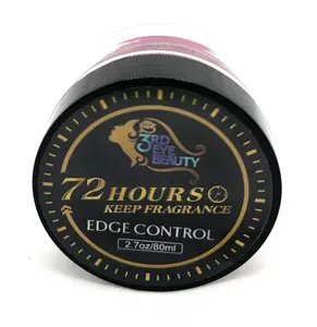 3rd Eye Beauty 72hr Edge Control - Extra Strong Hold - No Flaking - Shine - Moisture - Controls Frizz - 2.7 Oz. Gel Haircare Smooth Moisturizer Hydrating