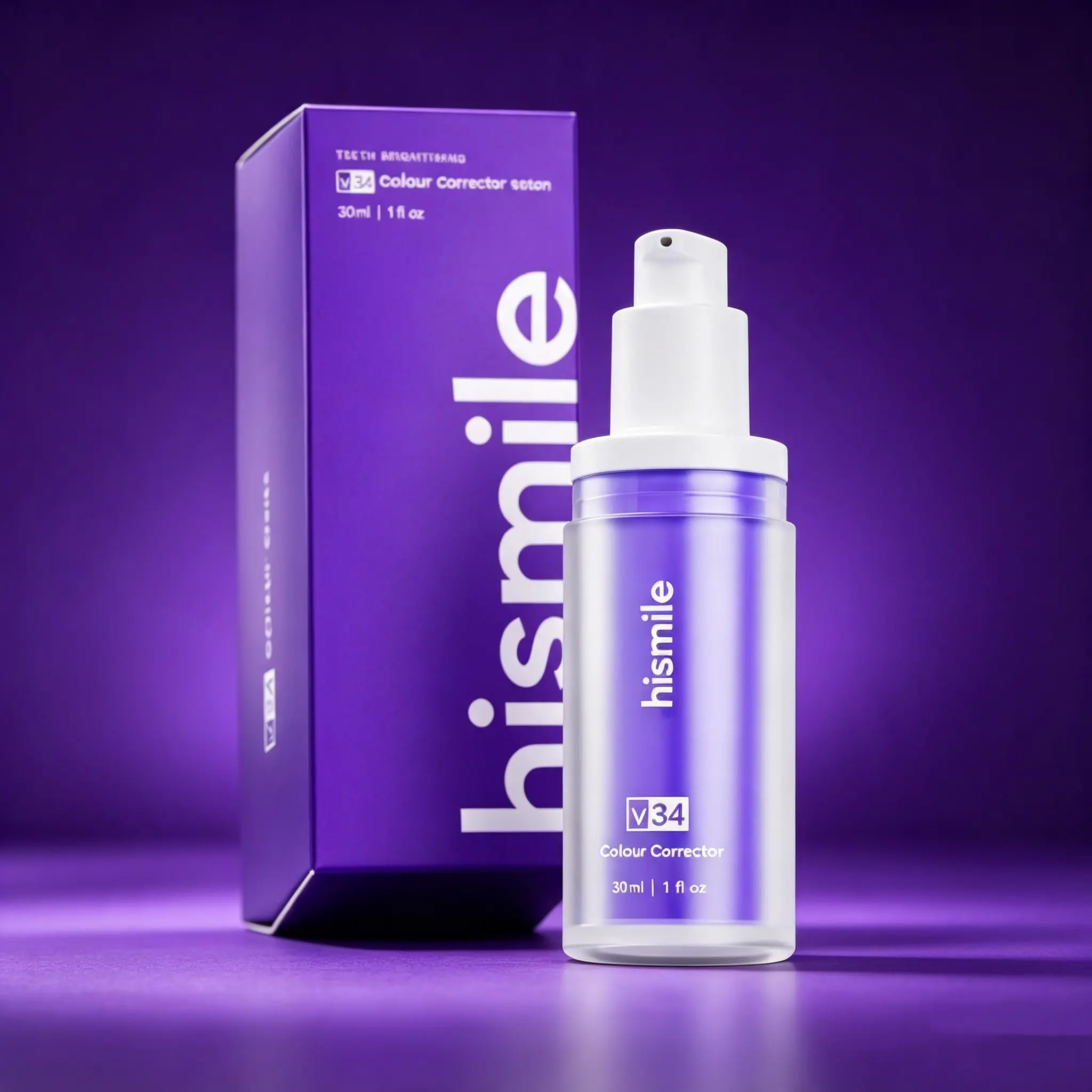 V34 Color Corrector Serum Value Oral Care Kit - Purple Toothpaste + Tooth Serum, Gentle Color-Correcting Formula, Neutralizes Yellow Surface Stains for Temporary Brighter Smile