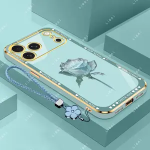 Suitable for [iPhone 17 Pro Max]phone case，affordable price,free beautiful four-leaf clover lanyard，exquisite and simple,High-end styles，drop-proof and fingerprint-resistant 995