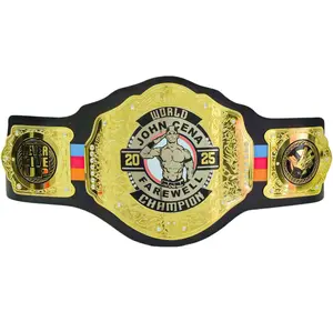 Custom 2023 John Cena 2mm Adult Championship Title Belt Replica - Leather Straps  - Fan Gift