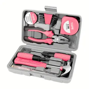 Home DIY Tool Set, Including Hammer, Screwdriver, Tape Measure and Other Basic Tools Set, Daily Essential Repair Toolbox