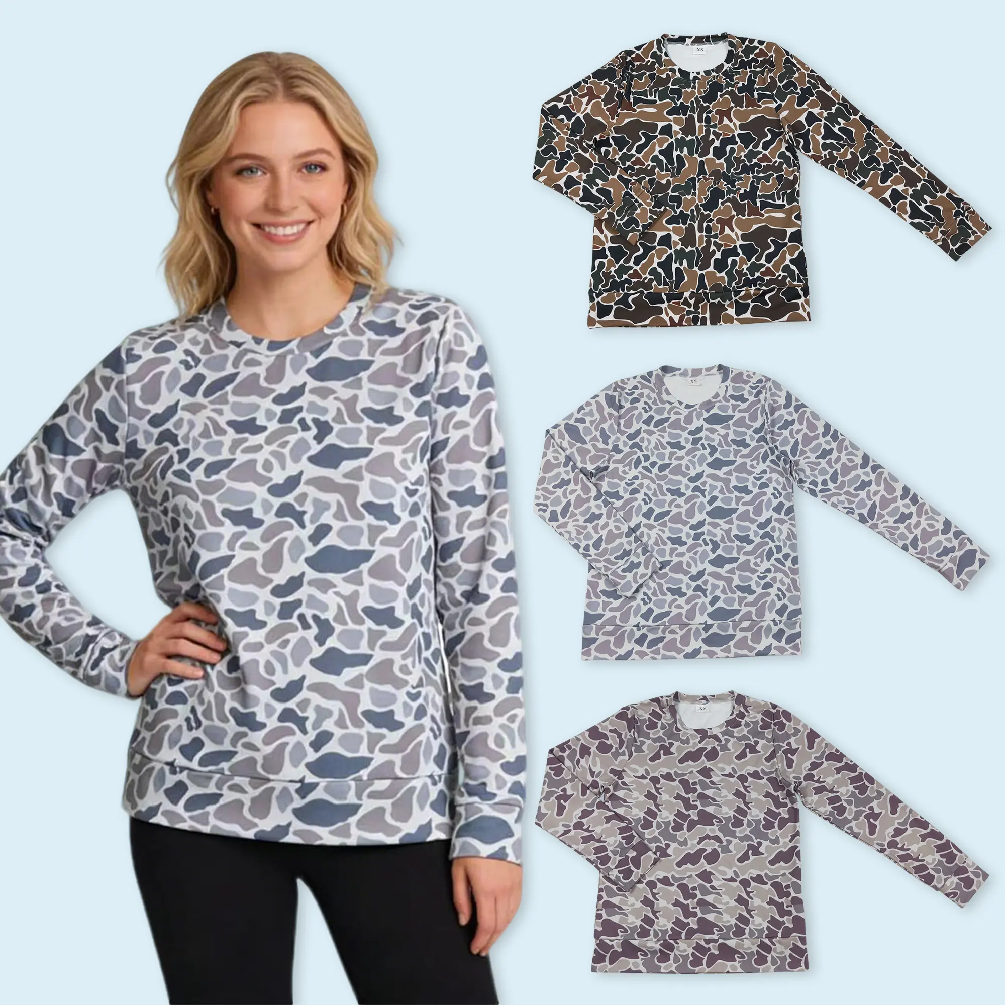 Adult women camouflage hunting season top Adult women camouflage hunting season top