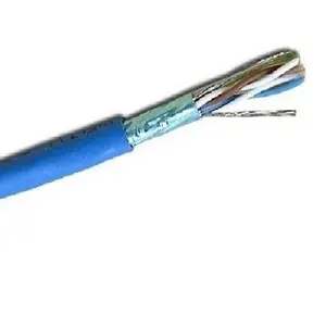 1000' Ft CAT6 23 AWG Shielded STP Ethernet Network Cable Blue Solid Twisted Pair