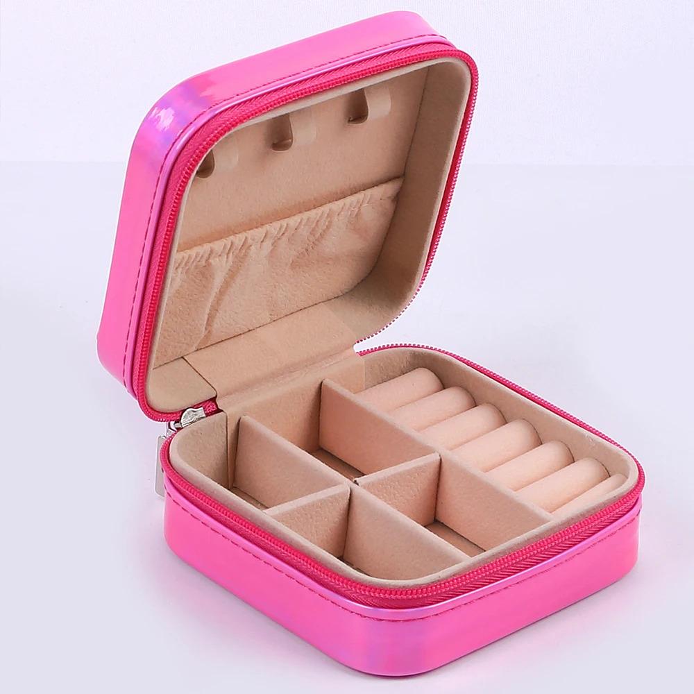 Jewelry Case Box Portable Small Travel Jewelry Organizer Necklace Earring Ring Storage Display Gift Box Travel Essentials