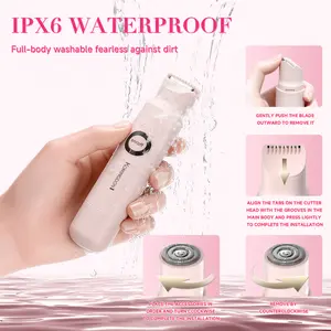 KOMINGDON Women's Portable Bikini & Body Hair Trimmer — Type-C Rechargeable 2-in-1 Dual-Head Electric Shaver; allows for painless trimming of hair in intimate areas, on the face, underarms, and legs; a thoughtful summer gift for women.