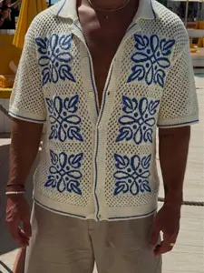 Spring Summer New High-End Commute Comfort Loose Breathable Casual Streetwear Unisex Knitted Short Sleeve Knit Polo Shirt