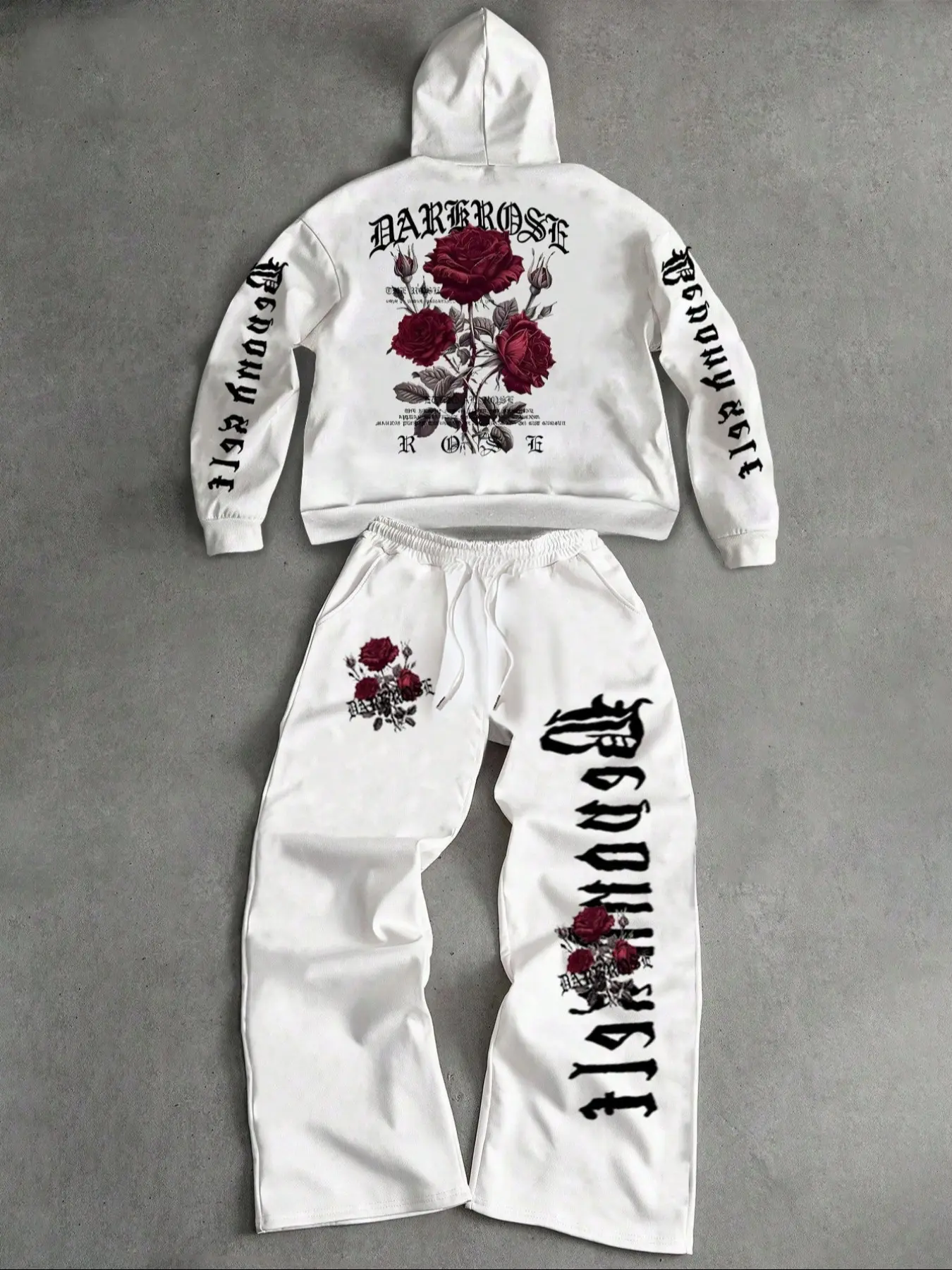Men's Casual Hooded Sweatshirt and Drawstring Pants Set, Printed Pants Set, Tops, Letter Print, Long Sleeve, Comfortable Fashion, Outdoor Activities, Fall & Winter
