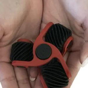 Sensory Fidget Spinner Stress Relief Set - Red & Black Dual Grip Design for Anxiety Relief