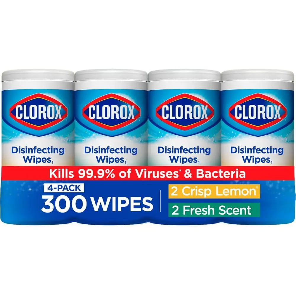 Crisp 75-Count Lemon and Fresh Scent Bleach Free Disinfecting Cleaning Wipes 4-Pack