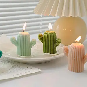 Small Cactus Scented Wax Candles Ornament for Home Bedroom Office Wedding Party Decoration for Cre