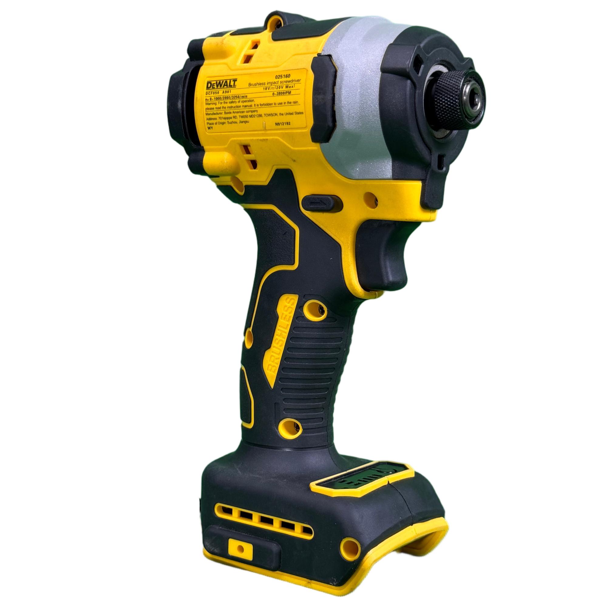 DEWALT DCF850 20V Brushless Impact Driver 3250RPM 3800IPM 3-Speed High Torque Tool for Construction & Home Repair