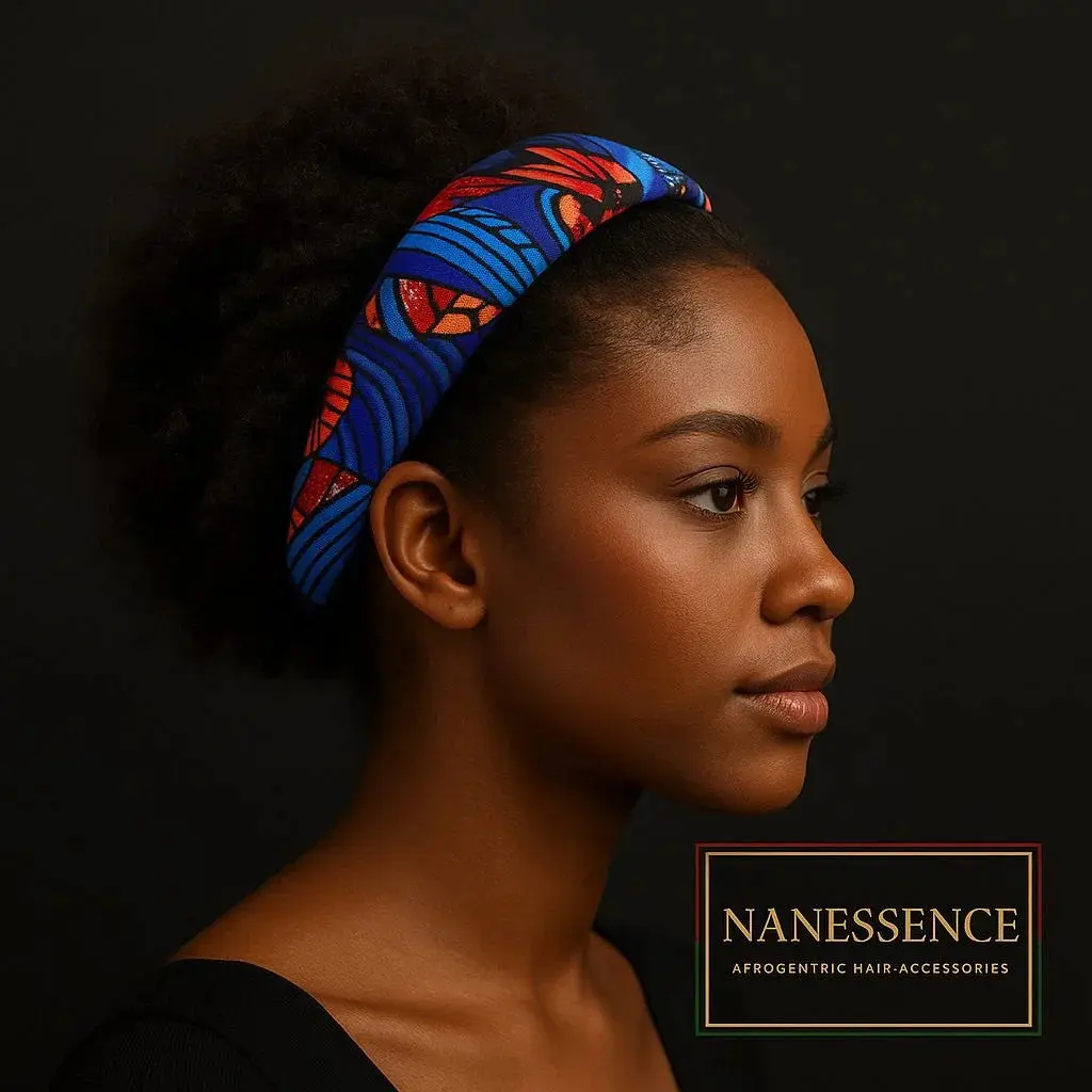 Afrocentric Wide Headband, Handcrafted Ethnic Hair Accessory in Vibrant Ankara Fabric with Padded Edge & Comfortable Unisex Fit, Afrocentric Design, Casual, Standard Size, Padded Wrap, Ethical Production, 0.25 Lbs, Modern, Wide Band, Hand Wash Only, Ankar