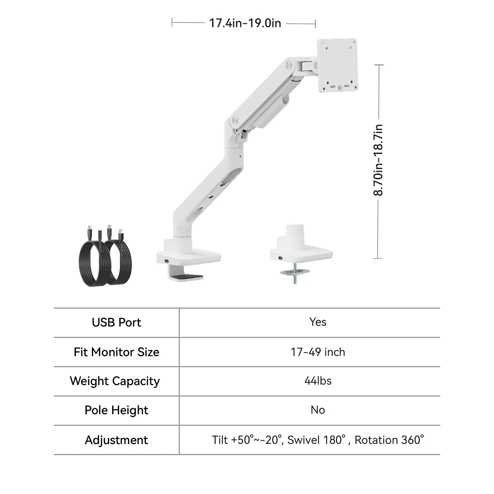 White Single Monitor (USB)