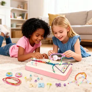 Friendship Bracelet Making Kit, DlY BraceletString Kit,Interchangeable Beads, DlY CraftKit for Girls, Arts and Crafts Toys, RewardingActivity