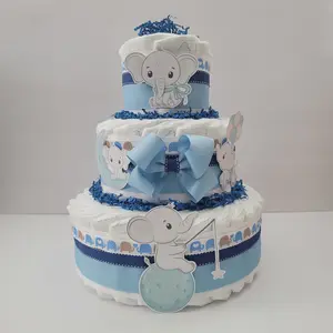 Little Elephant Diaper Cake Decor for Boys Gift
