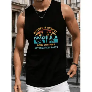 Vintage Car Enthusiast Muscle Tank Top for Summer 2026 Featuring Aftermarket Parts and Casual Printed Style