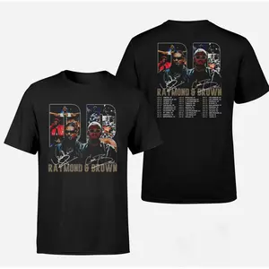 Usher Raymond and Ch.Brown Comfort Color Tees R&B Graphic Tee Ring Spun Cotton Casual Soft Washed T-Shirt Trendy Tops Perfect Gift