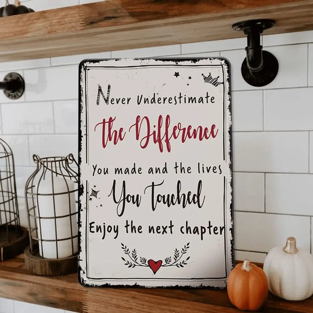Retirement Gifts For Women/Men Metal Sign - Enjoy The Next Chater, Vintage Tin Signs For Retirement Gift, Retirement Decorations, Retirement Gifts For Coworker, Mom And Father