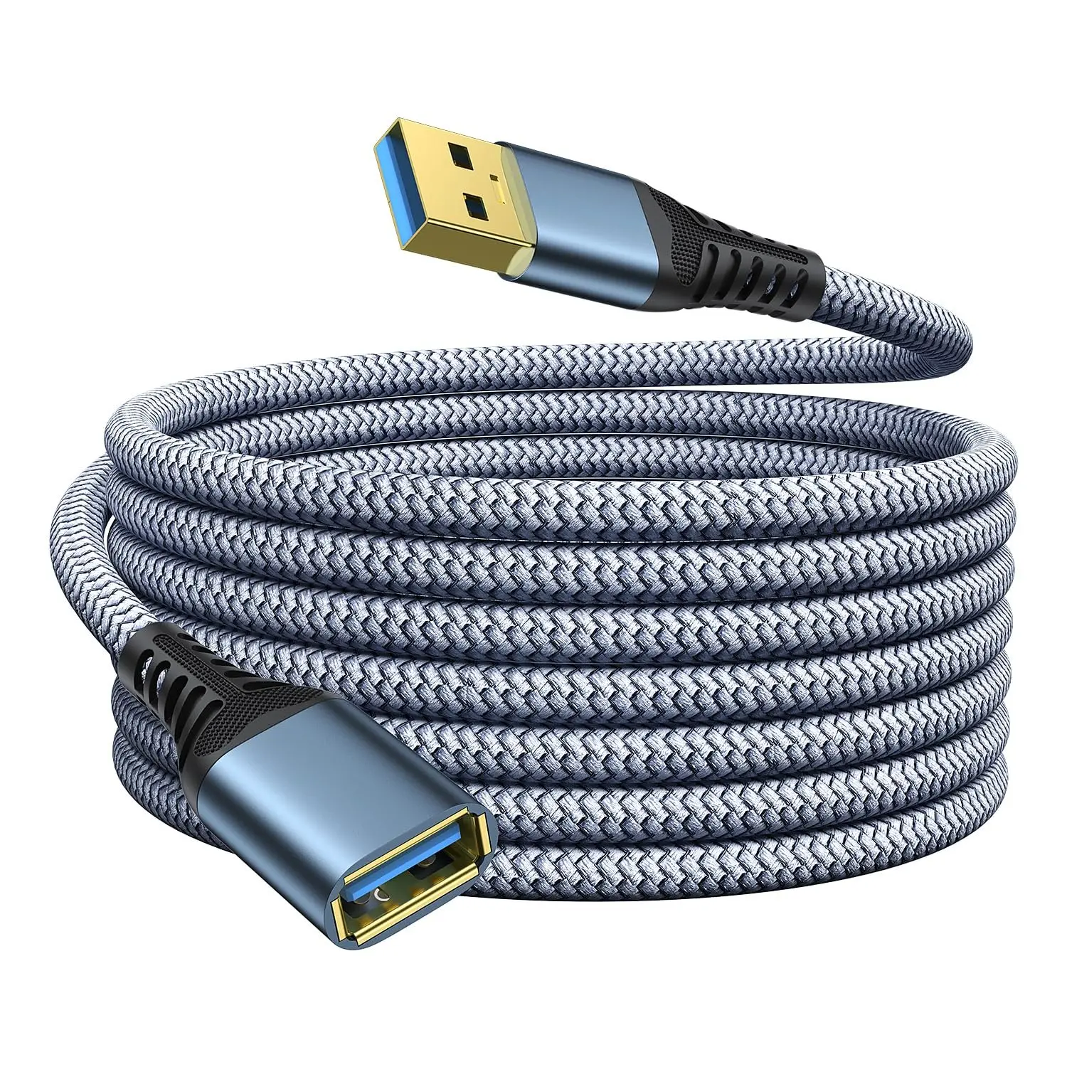 USB Extension  16ft, USB 3.0 Type A Male to Female Extender Cables High-Speed Data Transfer 5Gbps Compatible with Gamepad, Printer, Webcam, USB Keyboard, Flash Drive, Hard Drive