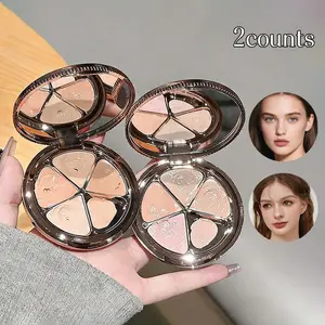 Two-Pack Powder Blush Heart Concealer Palette Natural Look Perfect for Daily Makeup Enhances Skin Tone Ideal Gift for Beauty Lovers