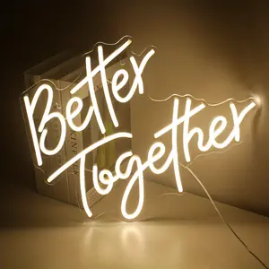 Better Together Fashion LED Neon Light Design as Bridal Wedding Party Neon Light Gift for Lovers Love Shape Neon Light Modern Decoration