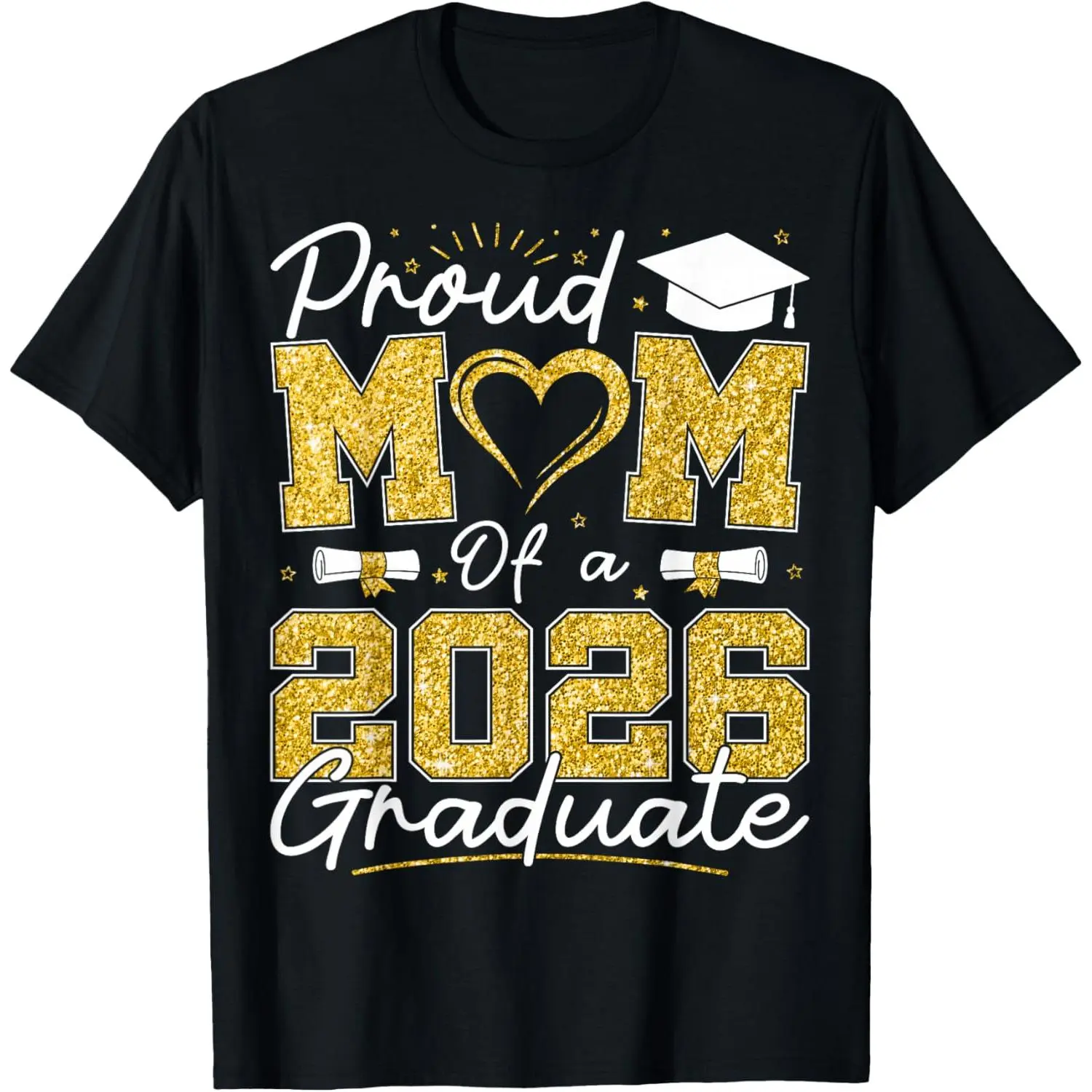 100%cotton Proud Mom of A 2026 Graduate Senior 2026 Grad Family T-Shirt