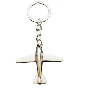 Vintage Style Plane Airplane Jet 50x42mm Silver Color Pendant Keychain Gift