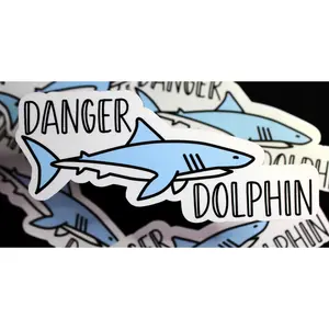 Danger Dolphin nod to Sharks Decal- Decal/ Sticker perfect for laptops, water bottles and more!