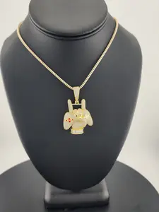 Gaming-Inspired 925 Silver Necklace – Hand & Controller Pendant