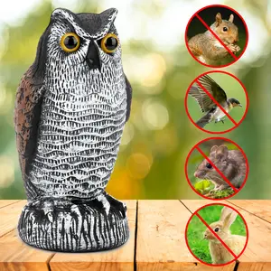 Large Fake Owls Bird Scare Devices-Plastic Decoy to Scare Birds Away,Owl Scarecrow for Outdoor Garden,Yard Decoration,Owl Garden Statues accessory