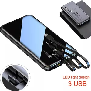 10000mAh Portable Power Bank External Battery Charger, LED Digital Display Mobile Charging Treasures With Cable Multi Use for iPhone Samsung pad etc. the Best gift for Festival