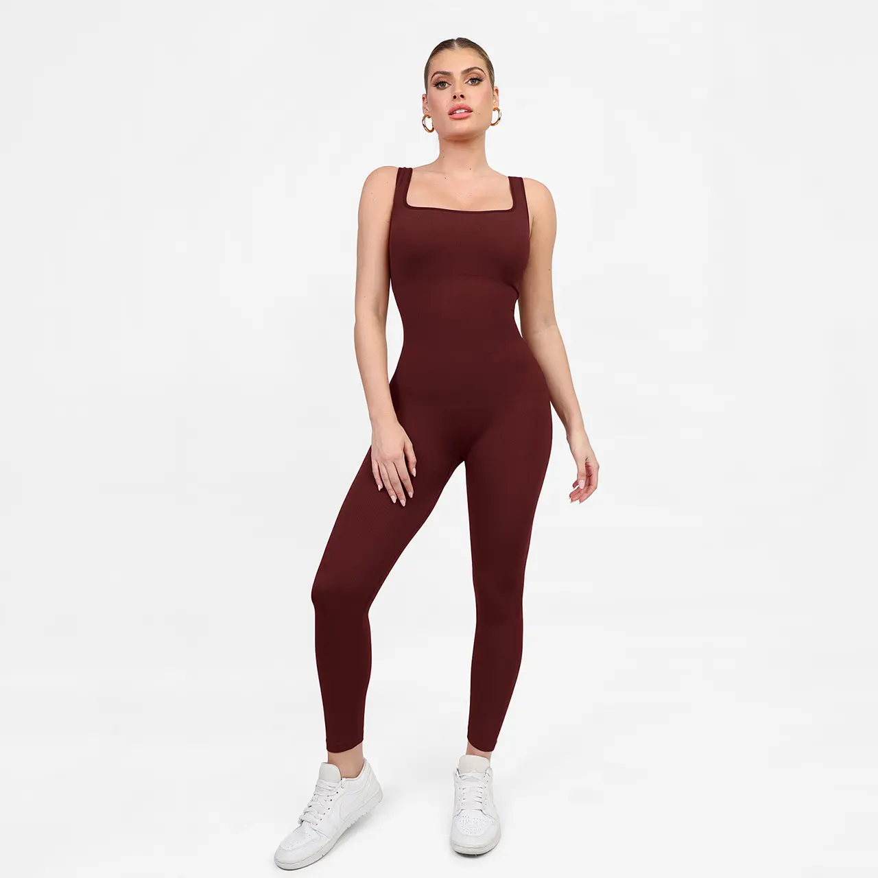 Popilush Shapewear Seamless Square Neck Tank Workout Jumpsuit Popilush Shapewear Seamless Square Neck Tank Workout Jumpsuit
