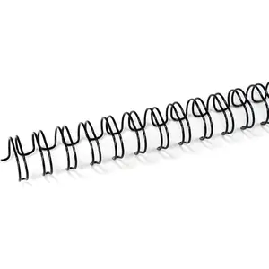 Double Loop Binding Wires, 1/4 Inch-3 to 1 Pitch, Wire Binding Capacity 20 Sheets, 11 in Length, 32-Loop Black Wire Ring, Pack of 100, for Binding Reports and Projects