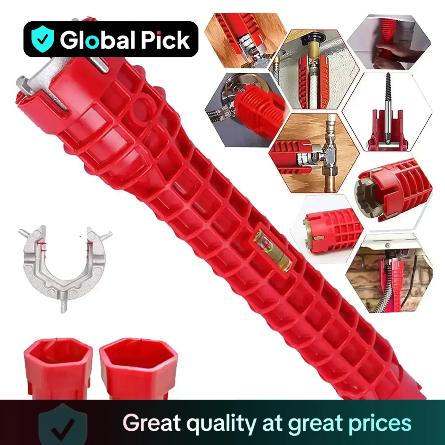 8 In 1 Faucet & Sink Installer Wrench, Sink Faucet Installer Tool, Multifunctional Wrench Set, Pipe Wrench Set, Basin Wrench For Kitchen Plumbing Repa