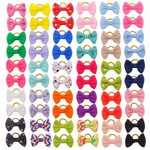 Puppy Hair Bows Small  Mini Rubber Bands Doggie Bowknot Pet  Accessories 60 count (30 Pairs) - Puppy Bows for Small Dogs Girl