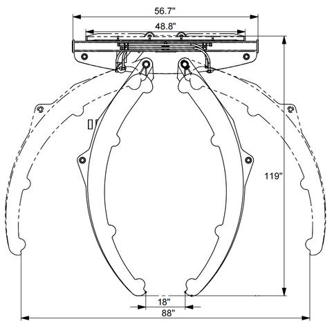 Landy Attachments 2865lb Capacity Skid Steer Round Hay Bale Grab Attachment