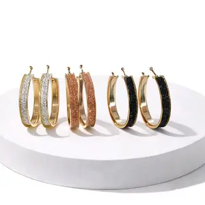 Elegant Rhinestone Hoop Earrings – Gold Plated Sparkle Hoops
