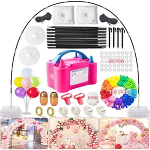 Balloon Arch Kit and Balloon Pump, 9Ft Tall & 10Ft Wide Balloon Arch Stand Kit with Pump, Balloons and Accessories for Birthday, Wedding, Graduation Decoration