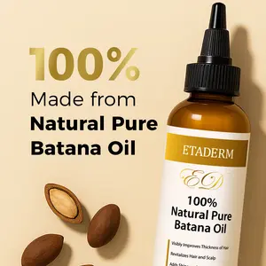 ETADERM 100% Natural Pure Batana Oil – Repairs Damaged Hair, Promotes Healthy Hair Growth, Strengthens Roots, Restores Shine & Softness – Fragrance-Free – 4oz / 118ml