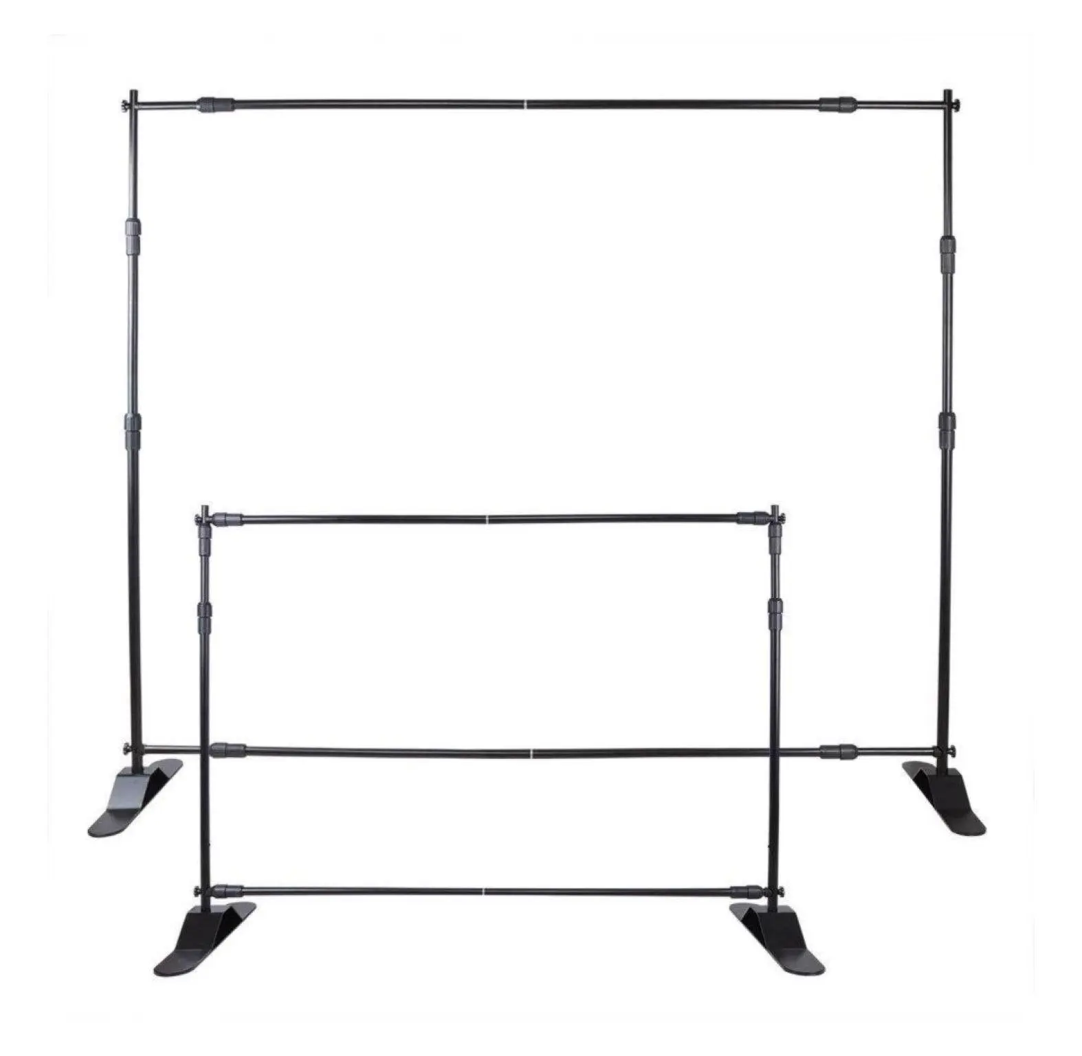 Backdrop Banner Stand 8'x8' - 10'x8' - 10pcs - Adjustable Step and Repeat Display - Telescopic Height & Width Default