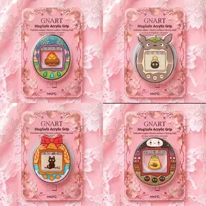 Retro Virtual Pet Anime Acrylic Phone Grip, Cute 90s Nostalgia Handheld Game Phone Holder, Magical Spirit Companion Cell Phone Stand, Whimsical MagSafe Compatible Tech Accessory Gift