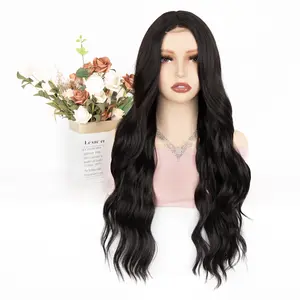 Women's Kinky Curly Half Wig - 3-in-1 Synthetic 22in Natural Black Wig with Drawstring, Glueless Design, Beginner-Friendly (Synthetic Hair Extension for Fashion Accessories)